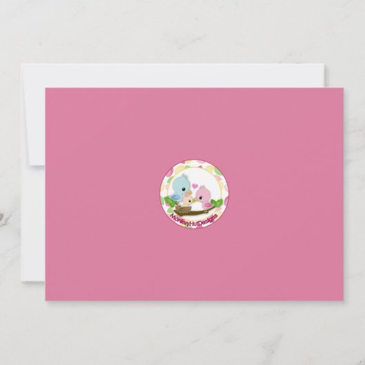 Bébé Nid Bébé Invitations de douches pour bébés Fa (Dos)