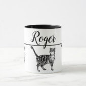 Bébé noir blanc Tabby chat Chats Whimsical Art Mug (Centre)