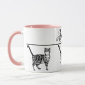 Bébé noir blanc Tabby chat Chats Whimsical Art Mug (Gauche)
