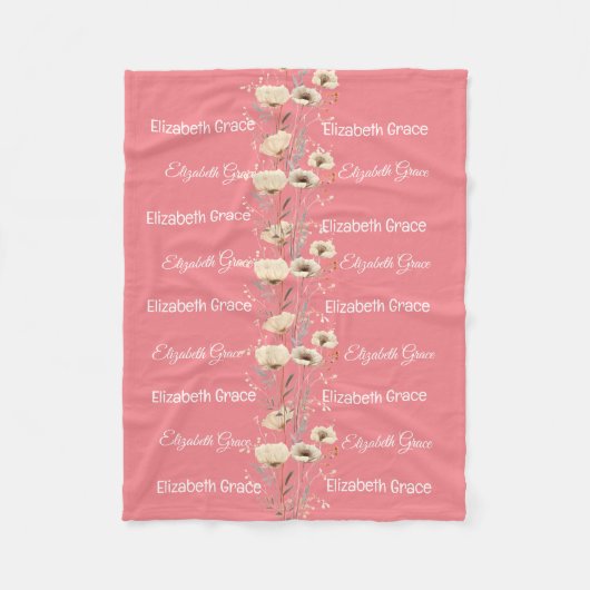 Bébé Nom Couverture Bébé Cadeau Rose Couverture Bé (Devant)