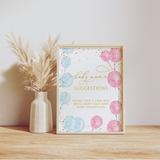 Bébé Nom Suggestions Genre Reveal Poster