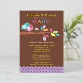 Bébé Oiseau Nid Bébé Douche Invitations (Debout devant)