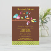 Bébé Oiseau Nid Bébé Douche Invitations (Debout devant)