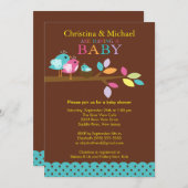 Bébé Oiseau Nid Garçon Bébé Douche Invitations (Devant / Derrière)