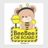 Bébé Ours Bee Costume Bébé À Bord Sticker Voiture (Feuille)