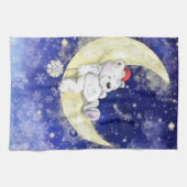 Bébé Ours Dormir Sur La Lune Serviette De Cuisine (Horizontal)