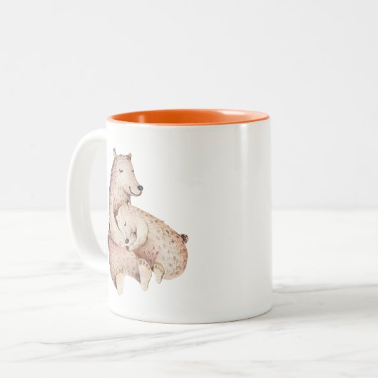 Bébé ours maman ours café Mug (Devant gauche)