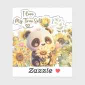 Bébé Panda Avec Autocollant Tournesol (Feuille)