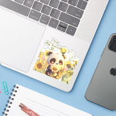Bébé Panda Avec Autocollant Tournesol (Ordinateur portable avec iPhone)
