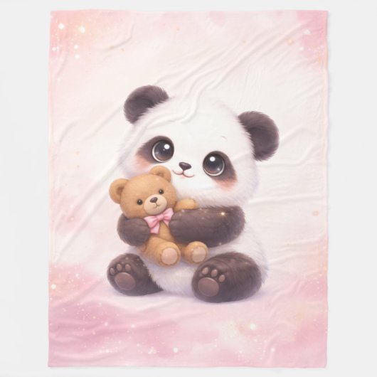 Bébé Panda Mignon avec Couverture Polaire Ours en (Devant)