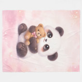 Bébé Panda Mignon avec Couverture Polaire Ours en (Devant (Horizontal))
