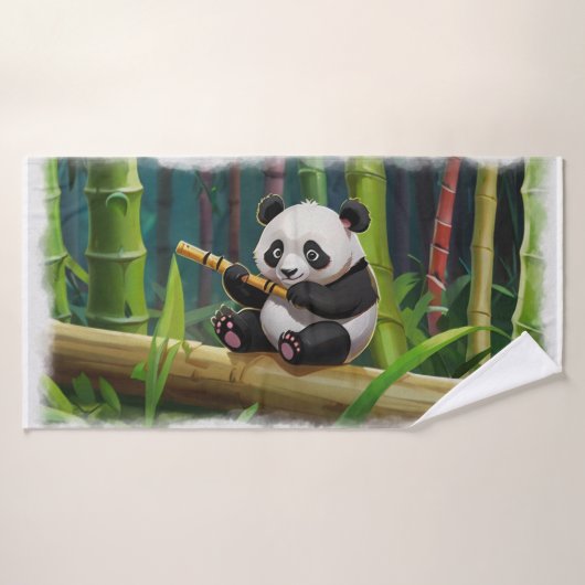 Bébé Panda Ours Art pour enfants (Serviette de bain)