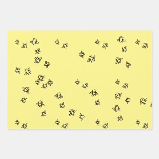 Bébé papier à envelopper d'abeilles ensemble plat (Devant 2)
