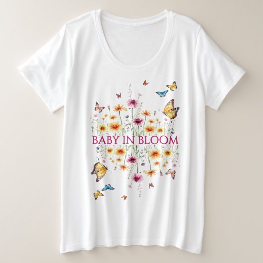 Bébé papillon fleur sauvage en fleur Maman en fleu (Design devant)