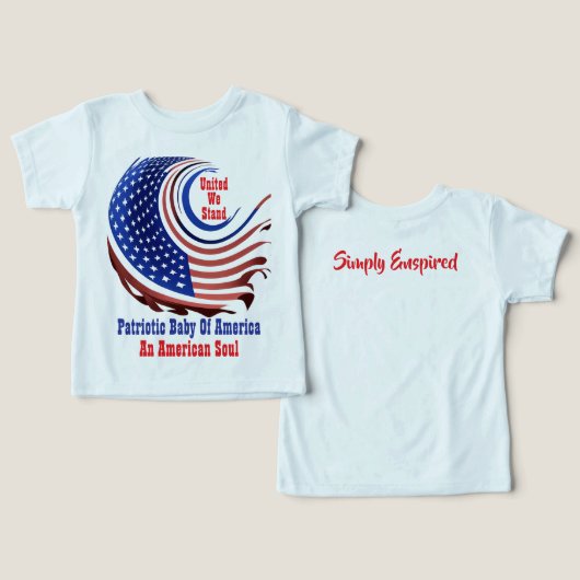 Bébé Patriote d'Amérique Design Transparent (Design Recto & Verso)