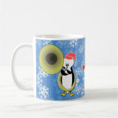 Bébé Penguin Tuba Mug de Noël sur mesure (Gauche)