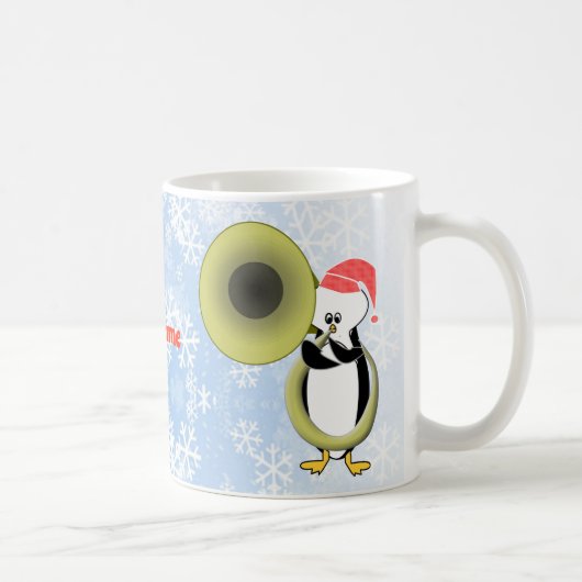 Bébé Penguin Tuba Mug de Noël sur mesure (Droite)