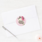 Bébé personnalisé Giraffe rose classique Sticker r (Enveloppe)