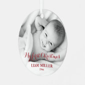 Bébé personnalisé Premier ornement photo de Noël (Avant gauche)