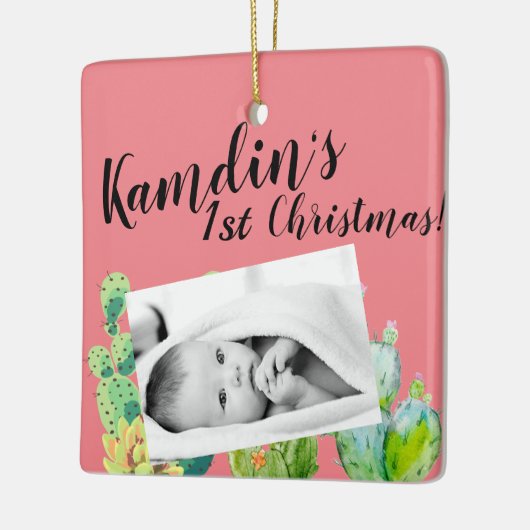 Bébé personnalisé XMAS Ornement Bohème Cactus Su (Gauche)