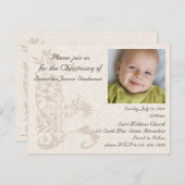 Bébé Photo Christening Invitation (Devant / Derrière)