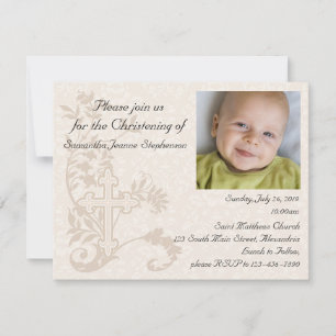 Bébé Photo Christening Invitation