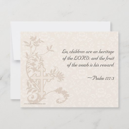 Bébé Photo Christening Invitation (Dos)