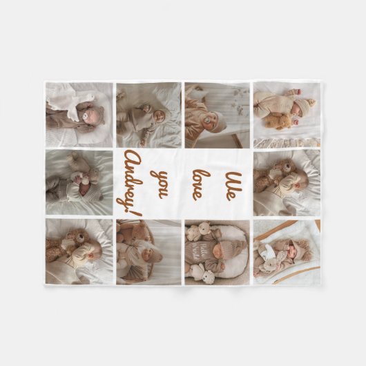 Bébé photo Collage de couverture en polaire (Devant (Horizontal))