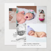 Bébé Photo Collage Faire-part de naissance moderne (Devant / Derrière)
