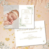 Bébé Photo de verdure Faire-part de naissance Scri