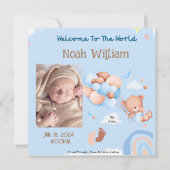 BÉBÉ PHOTO FAIRE-PART DE NAISSANCE- TEDDY BEAR (Devant)