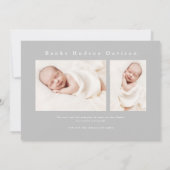 Bébé photo nom moderne faire-part de naissance (Dos)