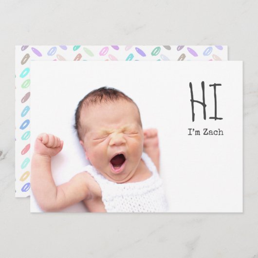 Bébé photo simple mignonne Faire-part de naissance (Devant / Derrière)