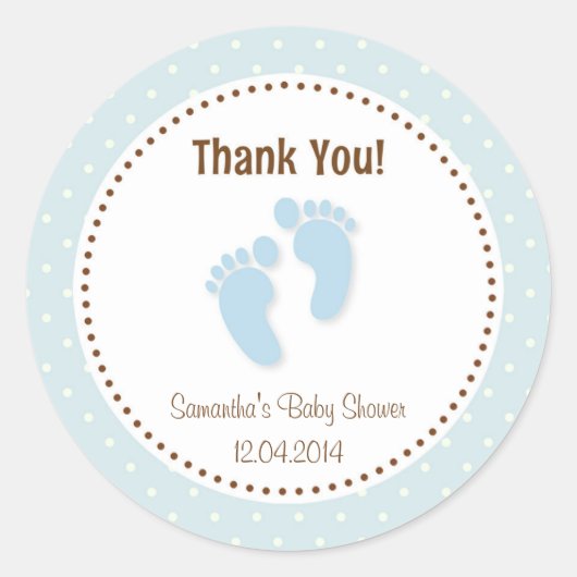 Bébé pieds Baby shower Sticker Pastel Blue (Devant)