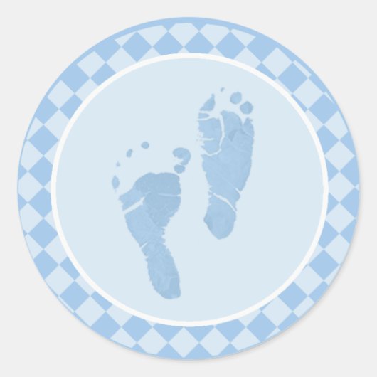 Bébé Pieds Bleu Enveloppe Stickers (Devant)