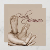 Bébé pieds Douche Invitation (Devant / Derrière)