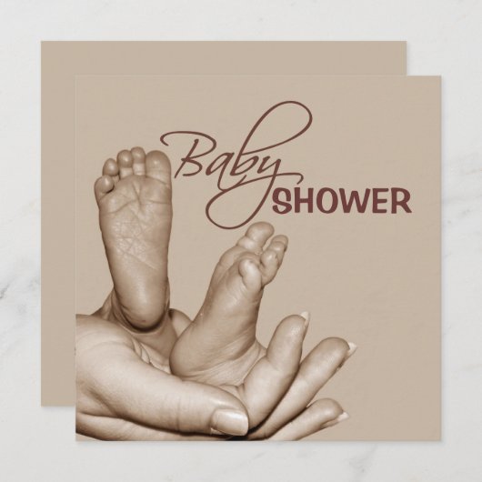 Bébé pieds Douche Invitation (Devant / Derrière)
