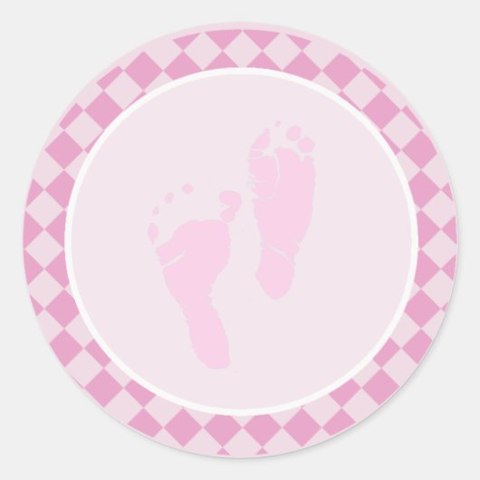 Bébé Pieds rose Enveloppe Stickers (Devant)