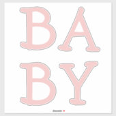 Bébé Pink Nursery Autocollant en vinyle taillé sur (Feuille)