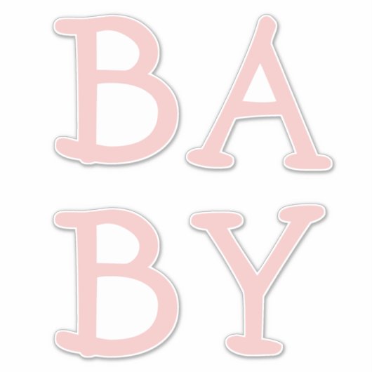 Bébé Pink Nursery Autocollant en vinyle taillé sur (Devant)