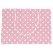 Bébé Polka rose et blanc Pot grand sac cadeau (Devant)