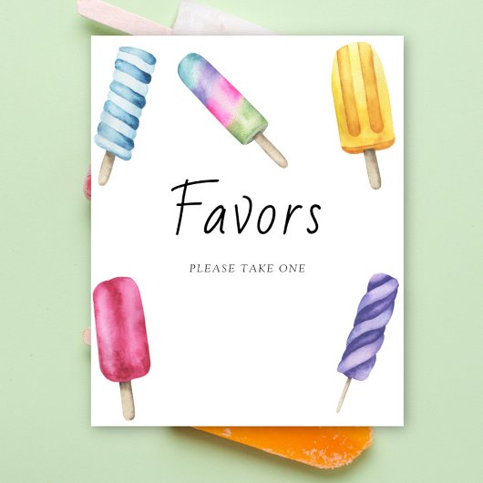 Bébé Popsicle shower - Affiche de faveurs