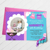 Bébé Poupée Anniversaire Fête Photo Invitations