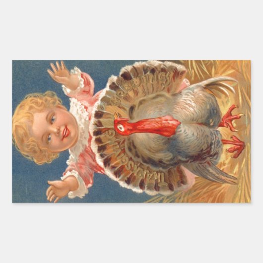 Bébé pourchassant Tom Turquie Sticker Vintage (Devant)