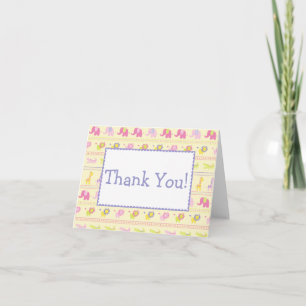 Bébé pourpre Animaux Merci Cartes