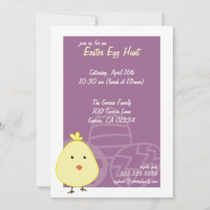 Bébé poussin de Pâques Invitations de chasse aux o