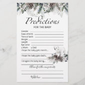 Bébé prédictions carte conseil baby shower d'hiver (Devant)
