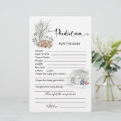 Bébé prédictions carte conseil baby shower d'hiver (Debout devant)