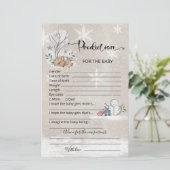 Bébé prédictions carte conseil baby shower d'hiver (Debout devant)