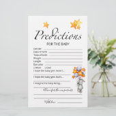 Bébé prédictions carte conseil lapin baby shower (Debout devant)